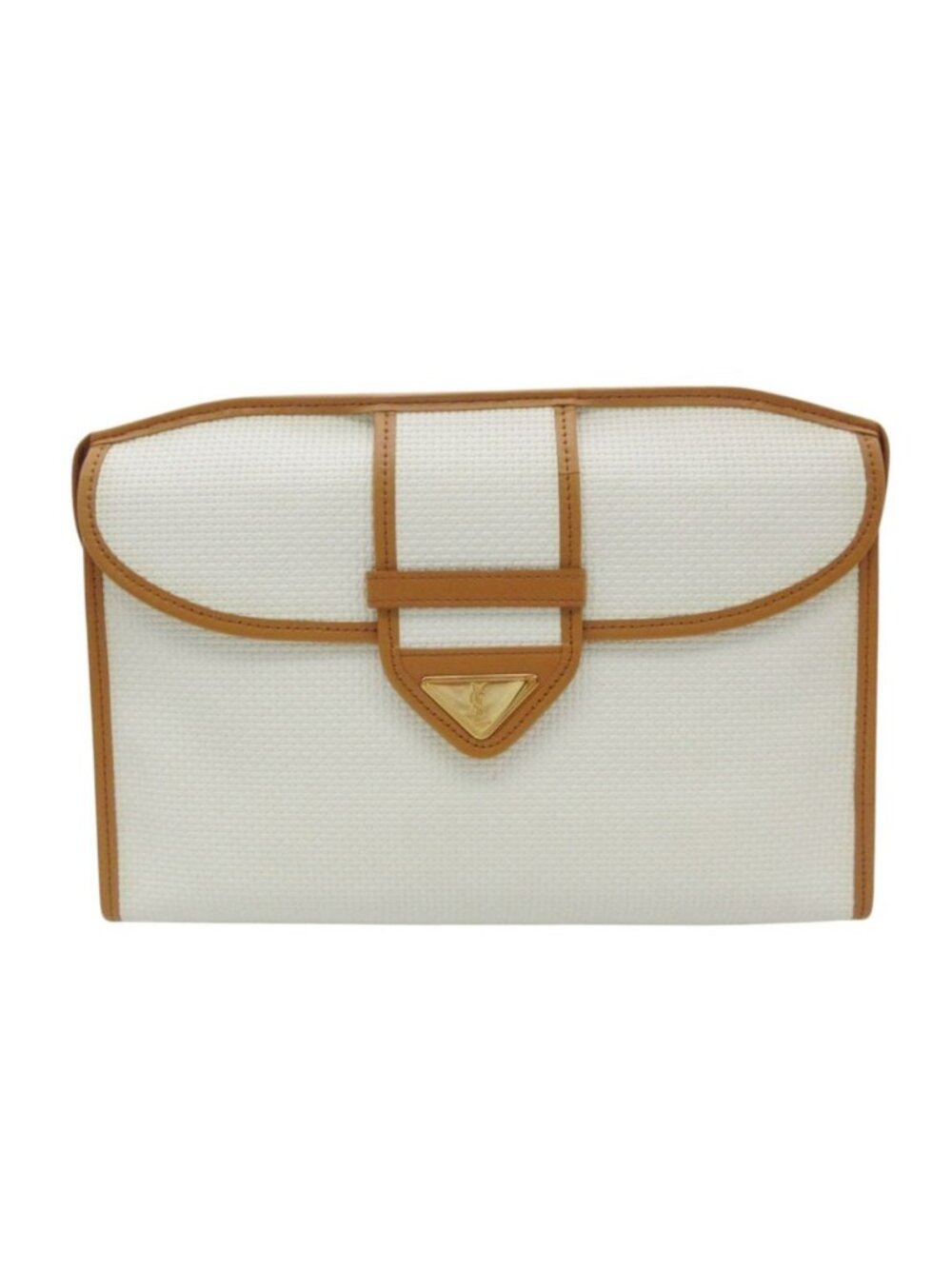 Saint Laurent Clutch Cassandra Logo Purse White